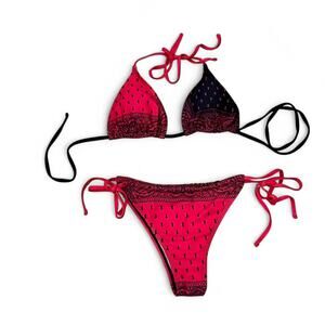 Megan Thee Stallion Pink & Black Bikini Set, Small